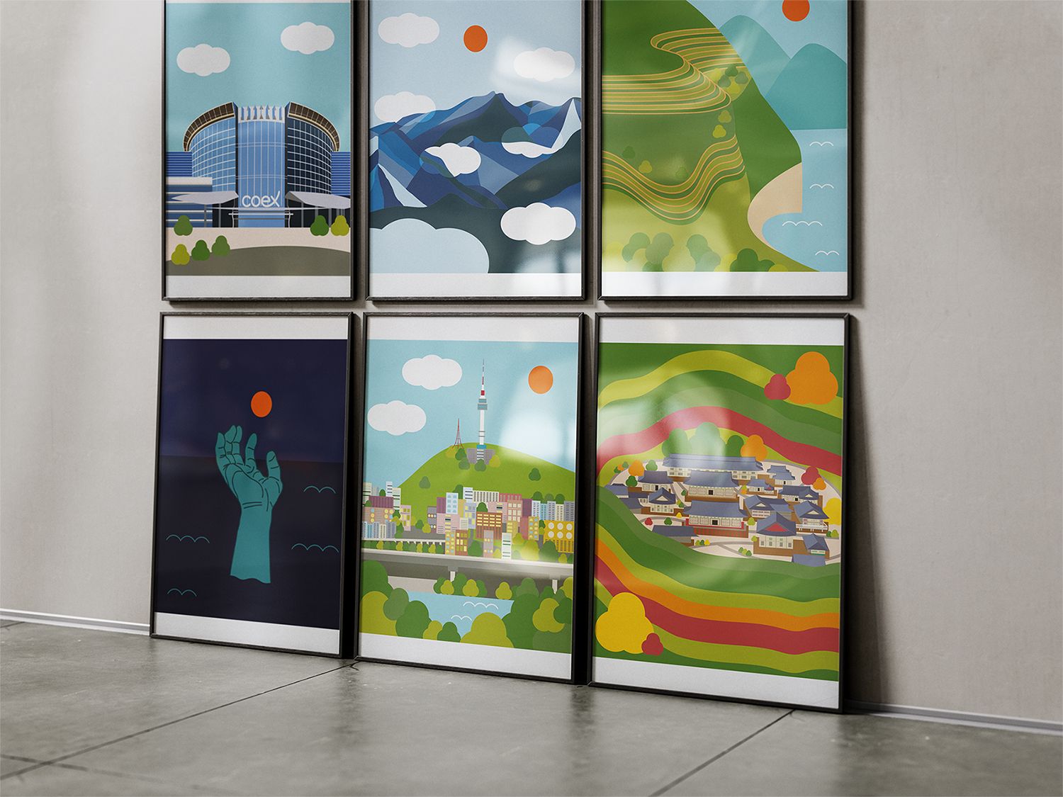 Illustrations des sites coréens 